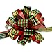 Metallic Red & Green Striped Pull Bows - 8