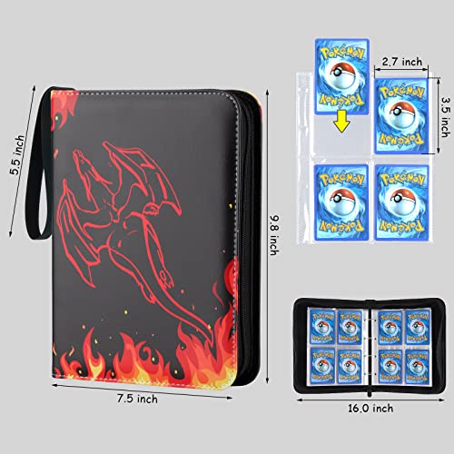 Card Binder for Pokemon,4-Pocket Card Holder,480 Pockets Trading Card Album  Binder with 60 sleeves.Card Collector with Zipper Collector Album for Pokemon  Cards - 3-8 Years Old Boys Girls. in Dubai - UAE |