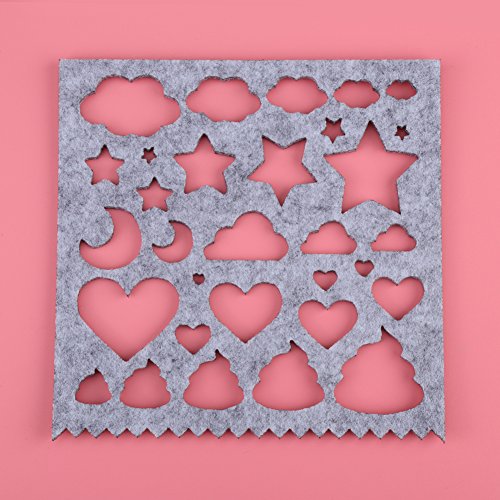 7Pcs/Set DIY Needle Felting Applique Mold Felt Template Beginner Craft Tool,Lovely Patterns-Tree, Cloud, Bone, Butterfly, Flower, Squirrel