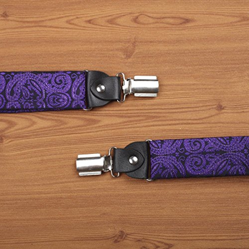 EFDB0019 Dark Violet Black Patterns Skinny Tie Microfiber Inspire For Dad Braces Skinny Tie Set By Epoint