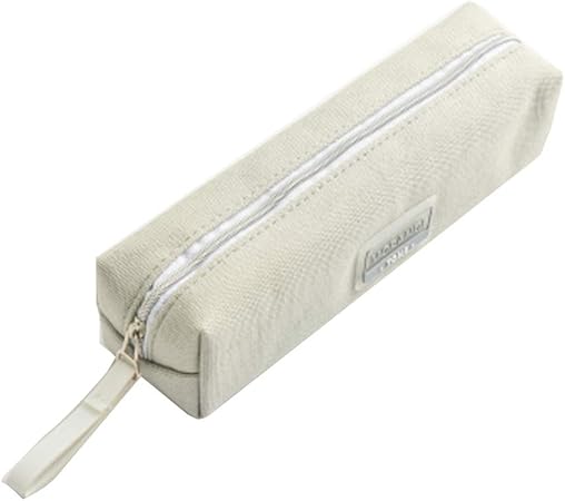 Amazon Csilove ペンケース 筆箱 Pen Case ペン入れ 大容量 学生用 ファスナー 可愛い ペンバッグ キャンバス ペンケース 筆箱 男の子 女の子 中学生 高校生 大学生 社会人用 ホワイト ペンケース 文房具 オフィス用品