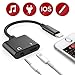 Lightning to 3.5 mm Headphone Jack Adaptor, iPhone 8/8Plus /7/7 Plus Headphone AUX Adapter Dual Function 8 Pin Lightning to 3.5mm Audio Splitter, Support iOS 11 and Before (No Calling Function)