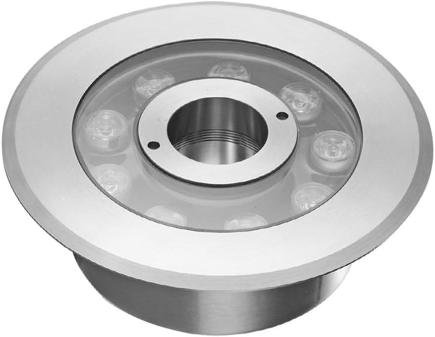 YROD LIGHT Fountain Light, LED IP68 Waterproof Stainless Steel 12V/24V Embedded Underwater Lights for Swimming Water Pool (Color : Warm white light, Size : 9W)