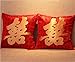 Andreannie Chinese Style Happiness Wedding Decoration Pillow Cotton Linen Throw Pillow Case Cushion Cover Home Office Decorative 18inch x 18 inch (Happiness)¡­