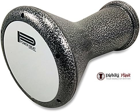 Sombaty Darbuka Drum Gawharet El Fan 18.5" Black Metal Doumbek GEF Sombaty (Black + White Power Bear Head)