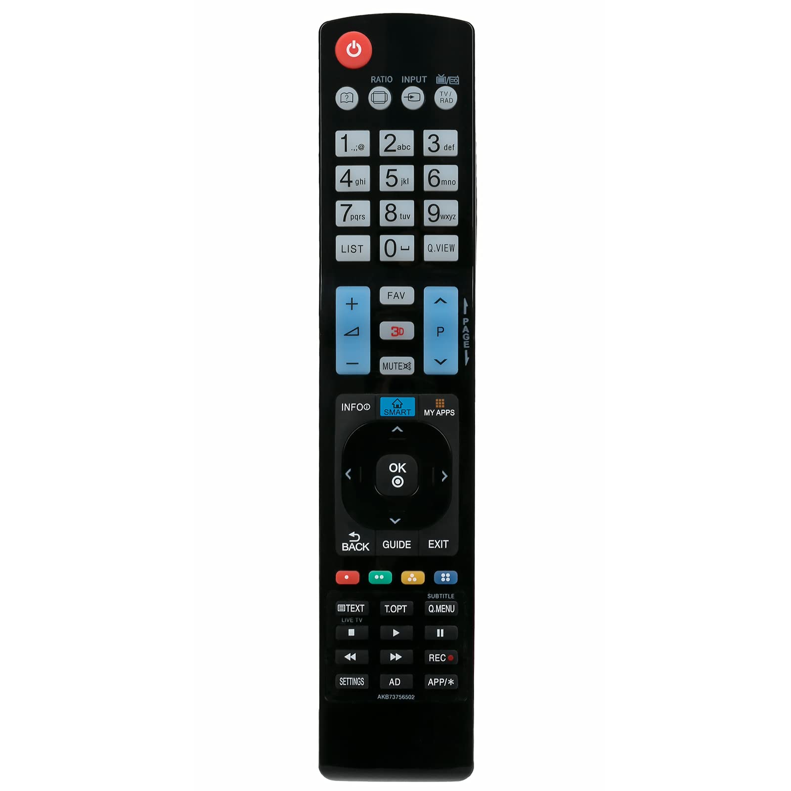 VINABTY AKB73756502 Replacement Remote Control Compatible with LG LED LCD 3D TV 29LN460R 32LA6208 32LA6208AEU 32LA620S 32LA660 32LA6608 32LH510B 32LM620 32LM620S 32LM660 32LM660S 32LN570R