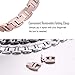 bayite Metal Bands Compatible with Fitbit Versa Watch, Figure Eight O-Link with Rhinestones, Rose Gold 5.5