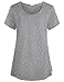 Baikea Women's Summer Maternity Nursing Top Short sleelve Comfy Breastfeeding Clothes Light Grey M