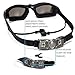 mieres MIERES011 Swimming Goggles Silicone Waterproof Mirror Gasket, Black