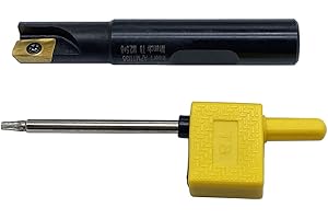 GBJ 1/2 * 1/2 * 3”-1T + 1PC APMT1135PDER 90 ° Indexable End Mill Holder Carbide Inserts Machining Steel,Iron Square Shoulder Face milling Slotting Milling Arbor (1/2 * 1/2 * 3”-1T + APMT1135PDER)