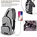 lcfun Canvas Sling Bag Shoulder chest cross body backpack, Men Women Crossbody backpack, usb charging port Backpack for Travel/Hiking/Outdoor Sport (Gray)