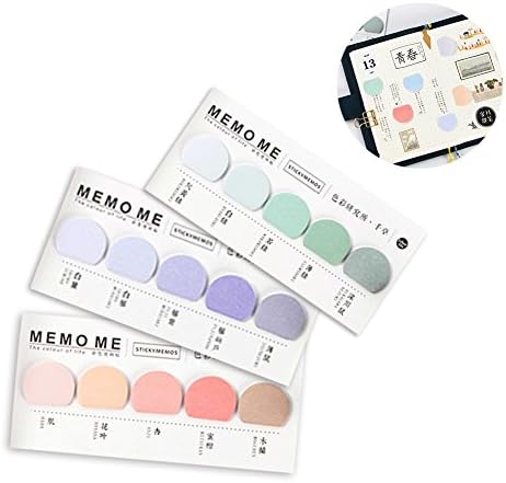 3 Pattern Creative Sticky Note Self-Stick Note Bookmark Marker Memo Flags Index Tab Scratch Pads (Multicolored)