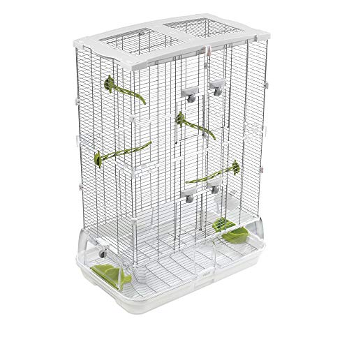Hagen Vision Bird Cage Model M02, 24.6″ L X 15.6″ W X 34.3″ H, 16.6 LBS, White