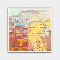 Framed Canvas Wall Art Abstract Color Painting Canvas Prints Home Artwork Decoration for Living Room,Bedroom - 16x16 inches