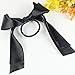 Fashion Women Black Rope Ribbon Bow Knot Elastic Hairband Ponytail Scrunchie Holder (Black)