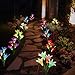 TONULAX Solar Lights Outdoor - Upgradedr Garden Light, Multi-Color Changing Lily Solar Flower Lights for Patio,Yard Decoration, Bigger Flower and Wider Panel (4 Pack,Red, 2 Purple, White)