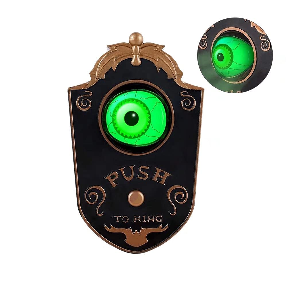 YeenGreen Halloween Doorbell Decoration, Haunted Doorbell, Halloween Lightup Eyeball, Door Decorations Party Doorbell Prop for Haunted House
