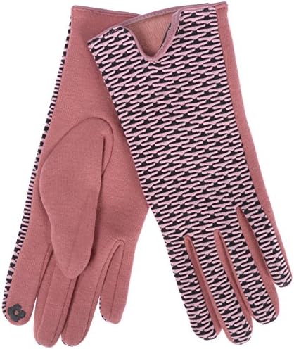 Alpine Apexx Women's Cross Wave Cut Trim Touch Screen Gloves (Mauve)