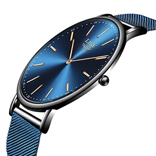 LIGE Hombre Reloj Impermeable Acero Inoxidable Cuarzo Analógico Relojes Moda Casual Deportivos Automático Calendario Reloj para Hombre - Imagen 3