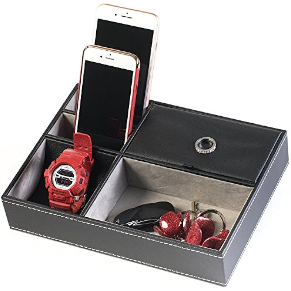 Black Leatherette Valet Jewelry Tray Display Showcase Insert Liner