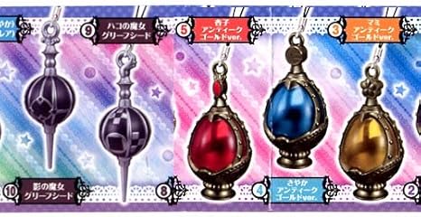 Amazon ガシャポン 魔法少女まどか マギカ ソウルジェムストラップ2 3 マミ 4 さやか 5 杏子 9 ハコの魔女 10 影の魔女 入り5種セット アニメ 萌えグッズ 通販