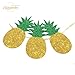 NICROLANDEE 8 Pcs Tropical Glitter Gold Pineapples Bunting Banner Tropical Fruit Garland & 10 Pcs Green Tassel Garland for Luau Wedding Birthday Summer Hawaii Party Decorations
