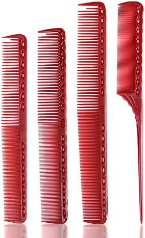 Peino 4 Pcs/Set Hair Comb Kit Cutting Styling Measure Anti-Static Hairdressing Tail Comb