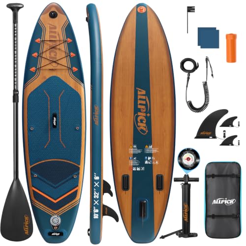 ALLPICK Stand Up Paddling Board Aufblasbar, SUP Board Set,200kg(Marineblau)