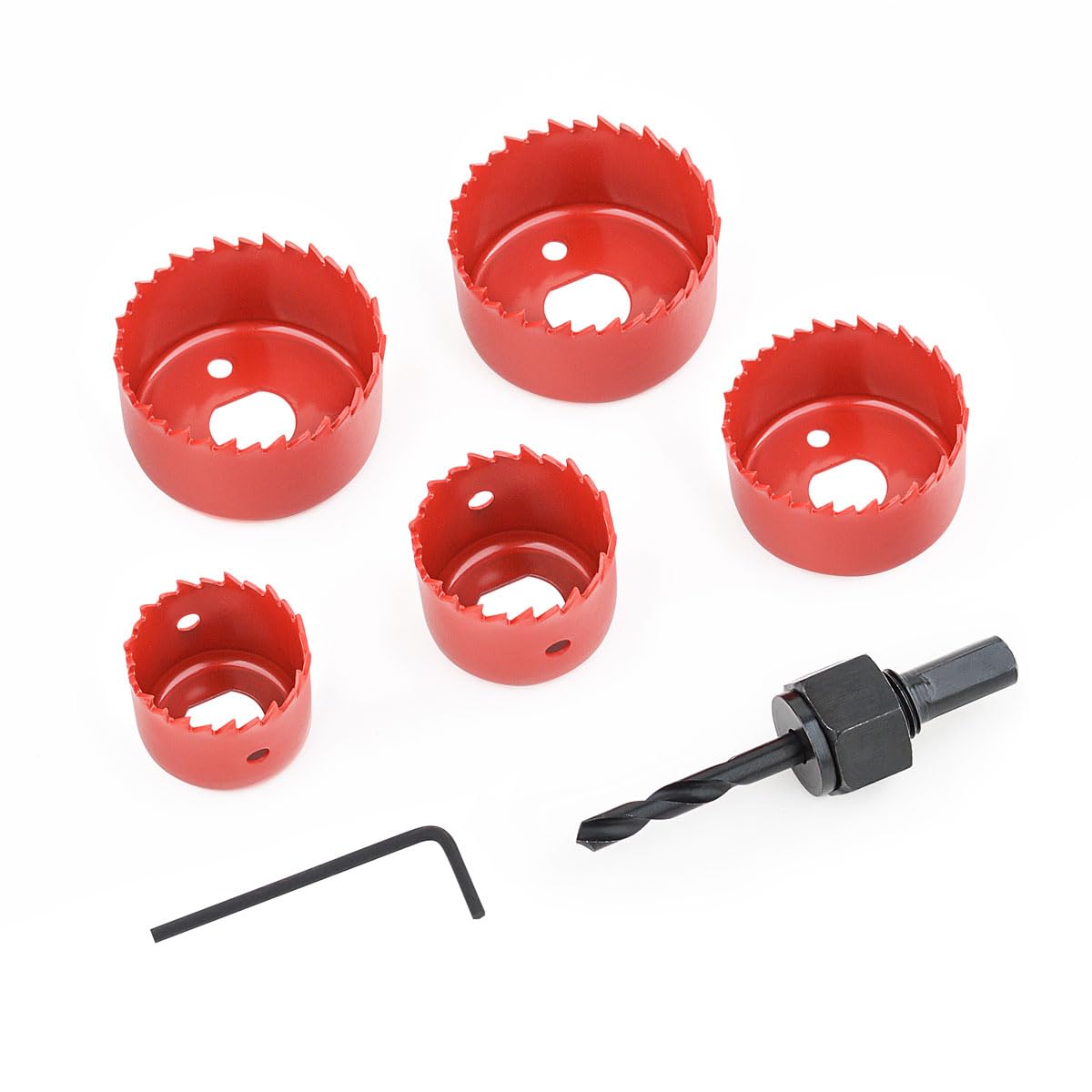 Gunpla 7pcs Hole Saw Set 32-54mm, High Carbon Steel Durable Wood Holesaws Cutter for Cutting Downlight Plywood Drywall Plastic