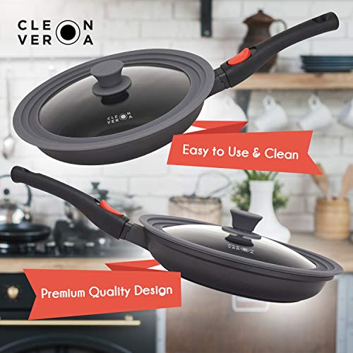 Cleverona Clever Lid - Universal Pan Lid - Large fits 9.5/10/11 inch pans - Dark Grey - Thumbnail 2