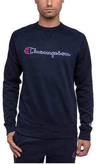 Amazon Champion メンズ フリース クルーネック スウェットシャツ ネイビー L トレーナー パーカー 通販