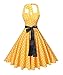 V Fashion Women's Vintage 1950s Halter Neck Polka Dot Audrey Hepburn Dress 50s Retro Swing Dresses with Belt