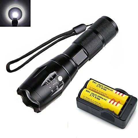 Mini Butterball A100 Bright 1000Lumen 5 Modes Flashlight, Adjustable Lens Powerful Handheld Torch with Rechargeable 18650 Batery and Charger (White Light)