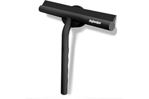 ANJINWIPER Shower Squeegee for Glass Door, Silicone Car Squeegee Household Window Cleaning Squeegee with Non-Slip Handle,8" Black