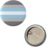 Demi Boy Pride Flag Pin 1” Round Circle Shape Metal Button Pin Badge Pinback 1 inch Pin 25 mm 2.5 cm