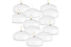 CAKETYCG 12 Floating Candles, Smoke-Free and odorless, Burning continuously for 8-10 Hours, White, 3-inch Floating Candles, Suitable for Valentine's Day, Weddings, Holidays, Home Decoration