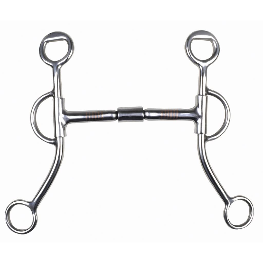 HKM 4354 Snaffle Bit with Shanks, Billy Allen Western Bit Copper Insert, 145