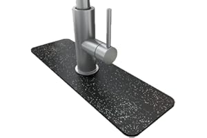 CYlovinho Kitchen Sink Faucet Splash Guard, Faucet Absorbent Mat, Microfiber Faucet Drip Catcher for Countertops, Bathrooms, Farmhouses, RVs (Sstarry sky dark gray)