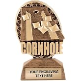 Crown Awards Personalized 5&rdquo; Cornhole Sculpture, Customizable Trophy Award - Add Your Own Engraving, Custom Engraved Bean Bag Toss Award for Tournaments, Champions, Leagues &amp; Backyard Games &ndash; Prime