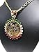 Fran & Co. Gold Plated Coin Centenario Mexicano Moneda 50 Pesos Pendant Chain CZ Oro Cadena 26”