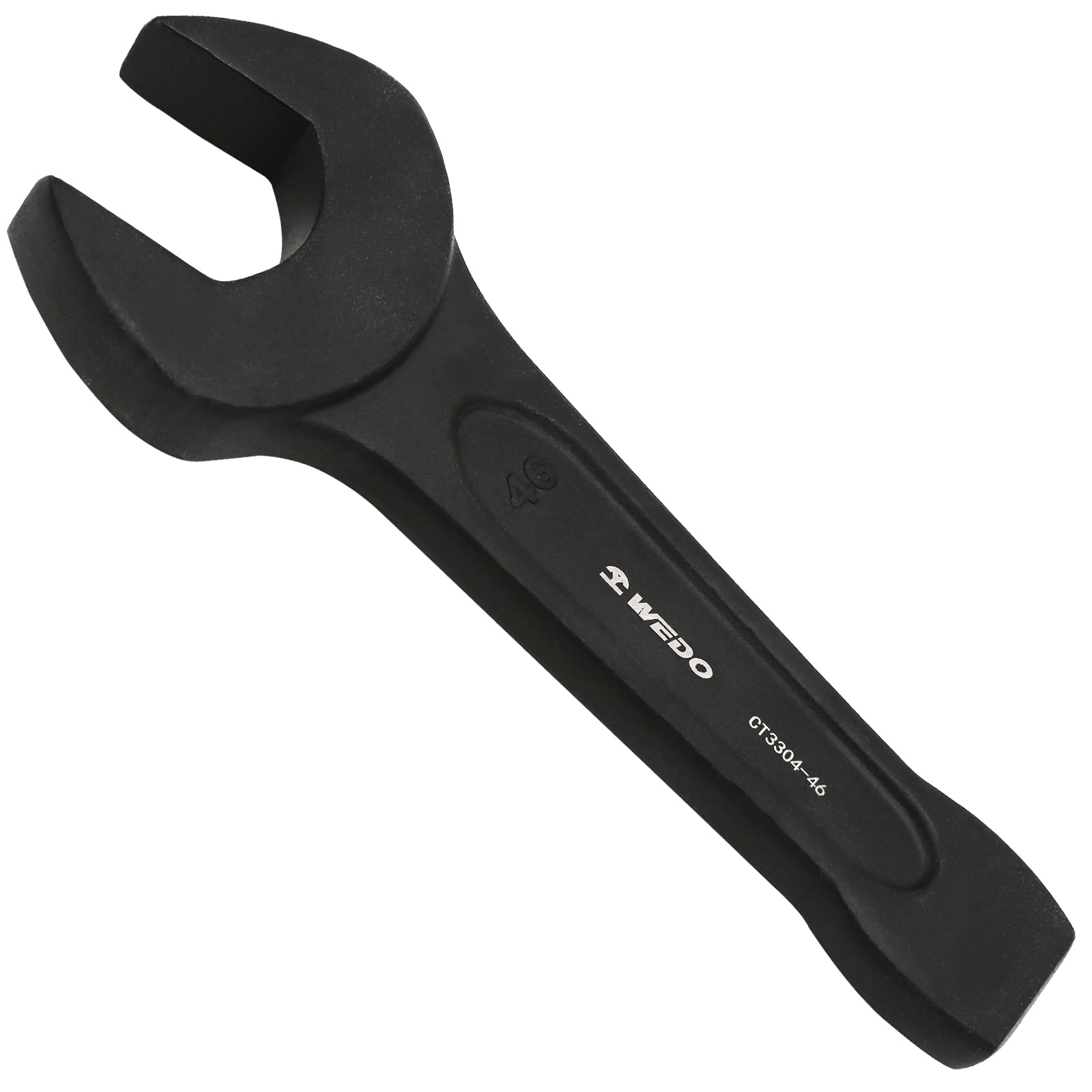 WEDO Single Open-Ended Spanner 40 Chrome Vanadium Steel Spanner Angled Open 65 mm Length 335 mm Spanner DIN 133 Black