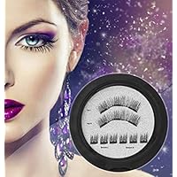 Magnetic Eyelashes Full Eye Natural Look No Glue Reusable Fake False Eye Lashes Eyelash Extensions with Free APPLICATOR TWEEZERS by ExpertY (002)