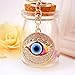 Jzcky Shzrp Round Evil Eye Crystal Rhinestone Keychain Key Chain Sparkling Key Ring Charm Purse Pendant Handbag Bag Decoration Holiday Gift