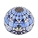 WERFACTORY Tiffany Floor Lamp Blue Purple Baroque Stained Glass Standing Reading Light 16X16X64 Inches Antique Pole Corner Lamp Decor Bedroom Living Room Home Office S003C Series