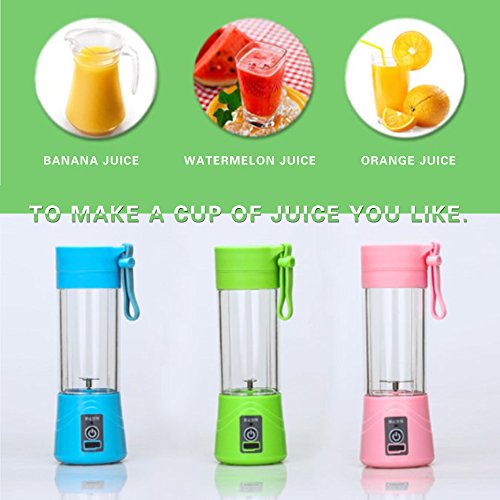 Click Here to See More Images Portable Blender, USB Juicer Cup Household Fruit Mixer with Magnetic Secure Switch for Superb Mixing(Pink)