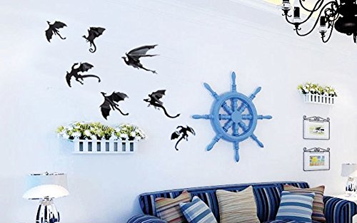 Megrocle 3D Dragon Wall Decor DIY Scary Black Dragon Wall Decals Removable Window Stickers Halloween PVC Party Supplies Decorations,14 pcs - Thumbnail 5