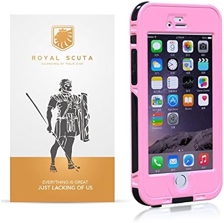 Royal Scuta 2 Meters Underwater Waterproof Shockproof SnowProof DustProof Durable Full Sealed Protection Case Cover with Fingerprint Recognition Touch ID for iPhone 6 Plus 5.5" (Pink)