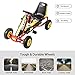 Kinbor Racing Pedal Go Kart, Kids 4 Wheels Riding Car Crazy Cart with Adjustable Seat