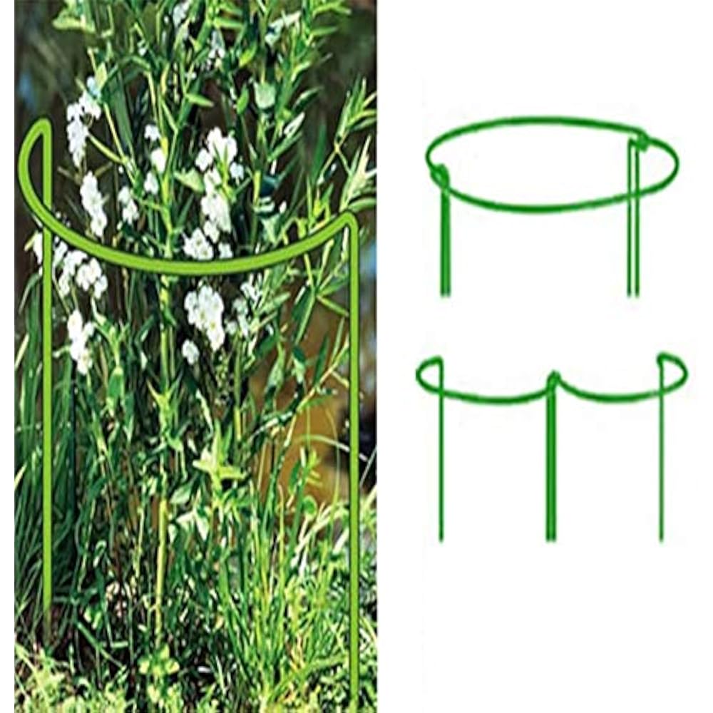 2Pack Half Round Garden Plant Support Ring Hoop, 10&quot; Wide