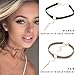 Yean Black and Tan Gothic Lace Choker Necklace, Velvet Clavicle Choker Leather for Women and Girls (Set of Two Black and Tan)